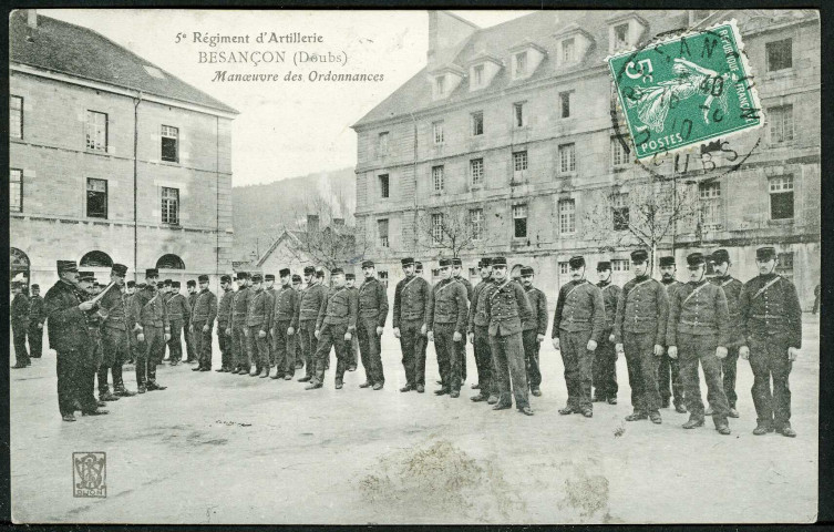 5e régiment d'artillerie, classes à pied, manoeuvres du sabre