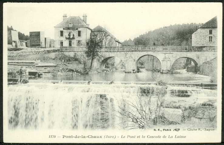 Pont de la Chaux, le pont et la cascade de la Laime