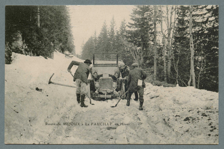 Route de Mijoux à la Faucille, en hiver