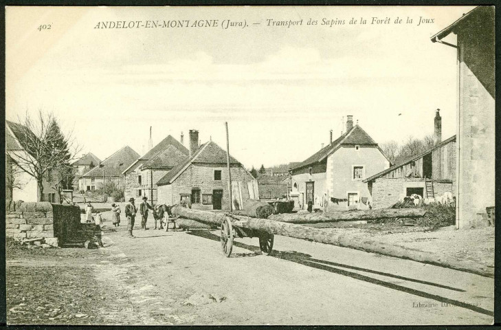 Transport des sapins de la forêt de Joux