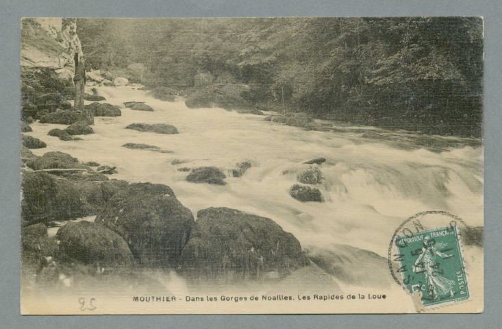 Dans les gorges de Noailles. Les rapides de la Loue