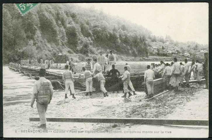 4e régiment du génie, construction d'un pont par conversion, à Canot