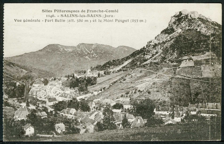 Vue générale. Fort Belin et mont Poupet