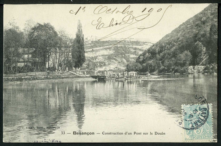 Construction d'un pont sur le Doubs