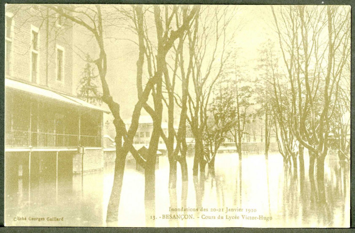 Cours du lycée Victor Hugo, inondations 1910