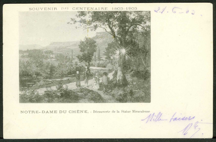 Découverte de la statue. Souvenir du centenaire 1803-1903