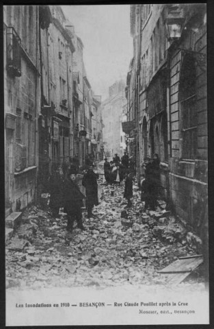 Rue Claude Pouillet après la crue, inondations 1910