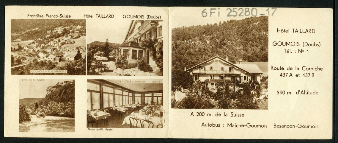 Route de la Corniche, hôtel Taillard