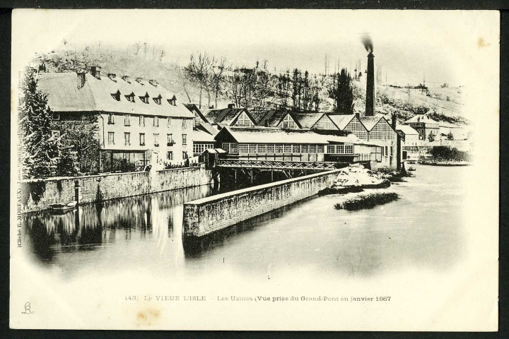 Les usines, vue prise du grand pont en janvier 1867