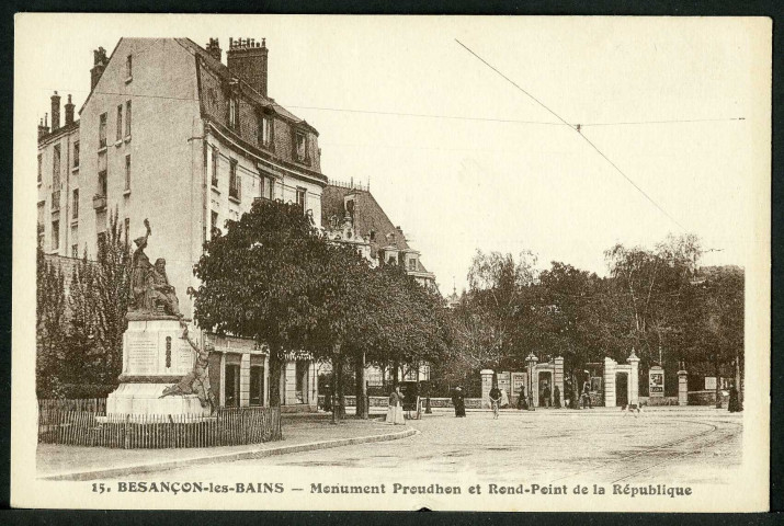 Monument Proudhon et rond-point de la République