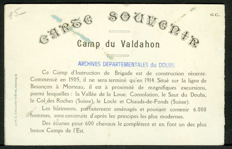 Vue générale du camp