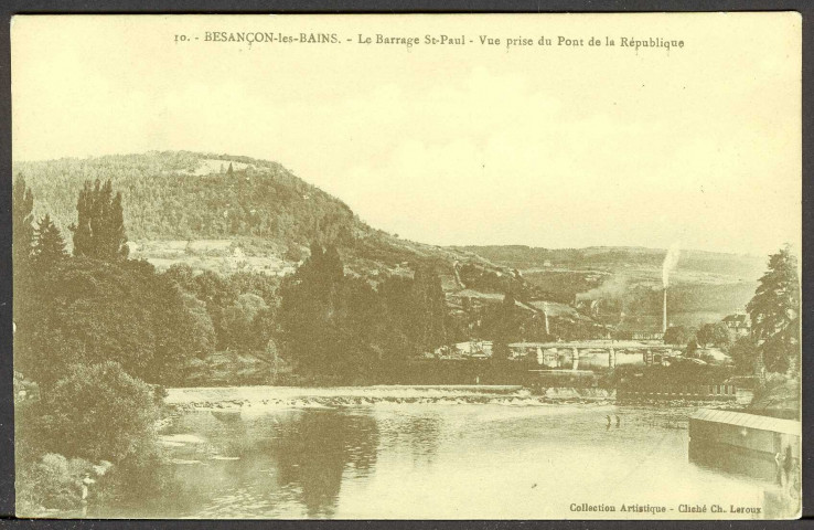 Le barrage Saint-Paul, vue prise du pont de la République