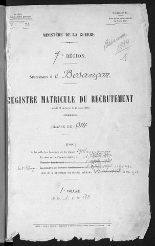 Volume 1, nos 1 à 500