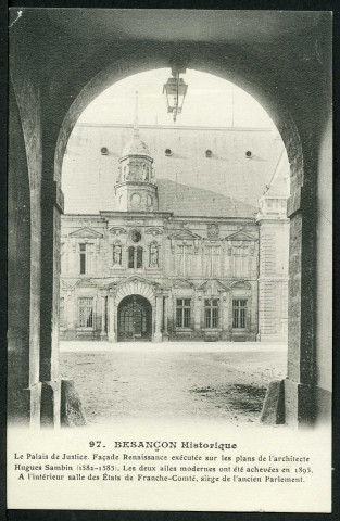 Le palais de justice, façade sur la rue Sambin