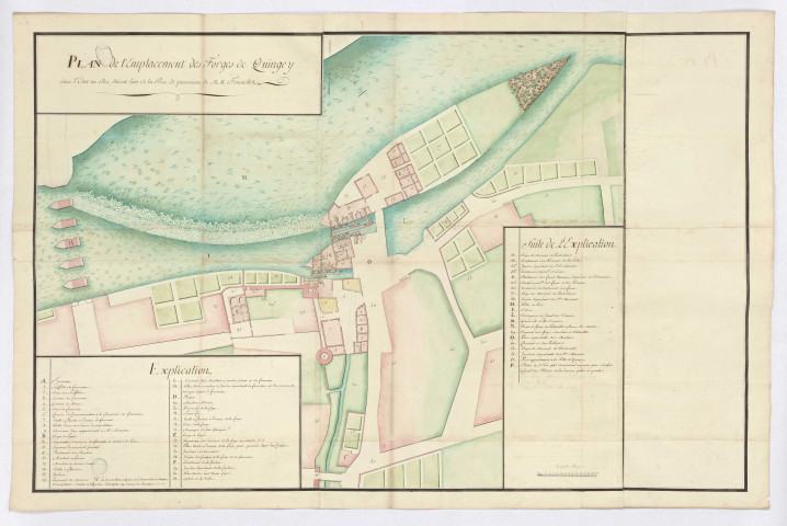 Plan géométrique de l'emplacement des forges