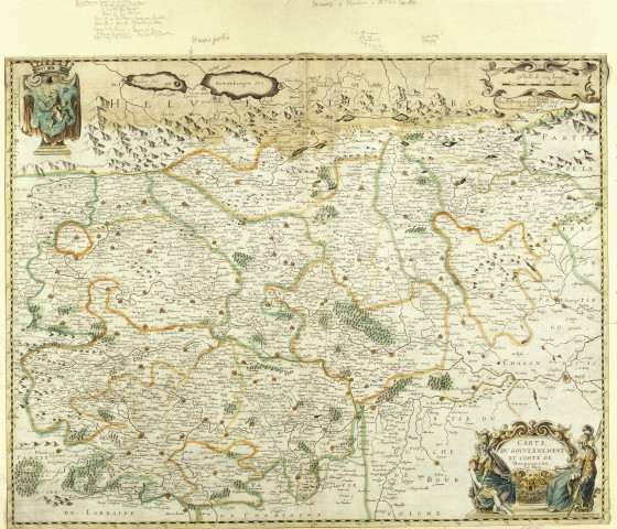 "Carte du gouvernement et comté de Bourgogne"