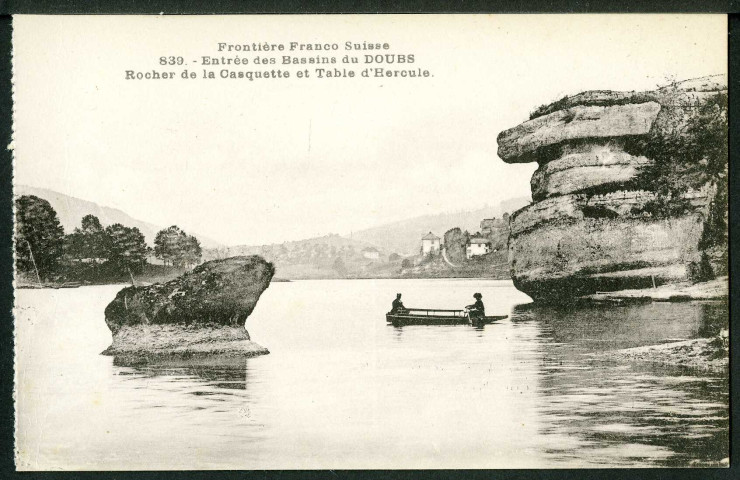 Entrée des bassins du Doubs, rocher de la Casquette et table d'Hercule