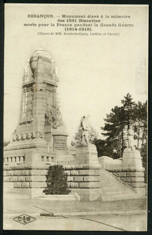 Monument élevé à la mémoire des 1531 bisontins morts pour la France pendant la grande guerre 1914-1918