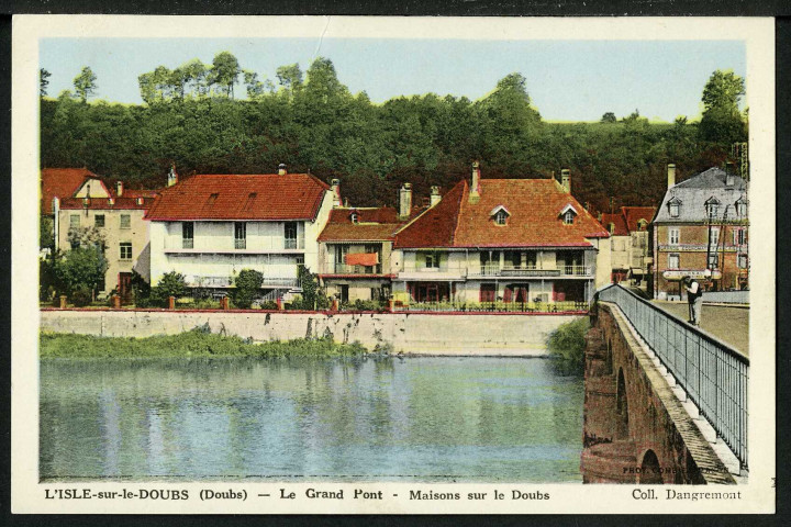 Le grand pont, maisons sur le Doubs