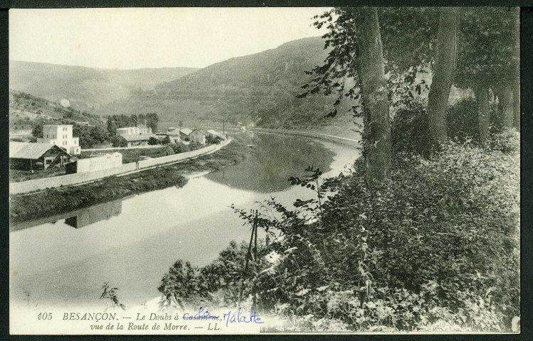 Le Doubs à la Malate, vue de la route de Morre