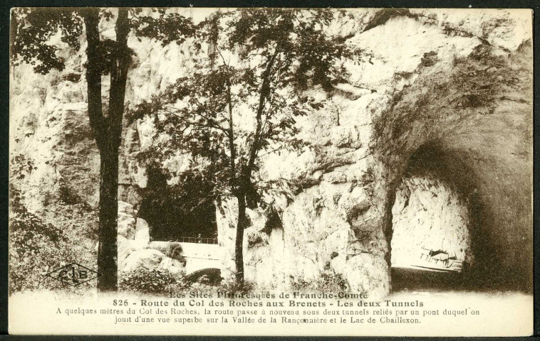 Route du col des roches aux Brenets, les deux tunnels