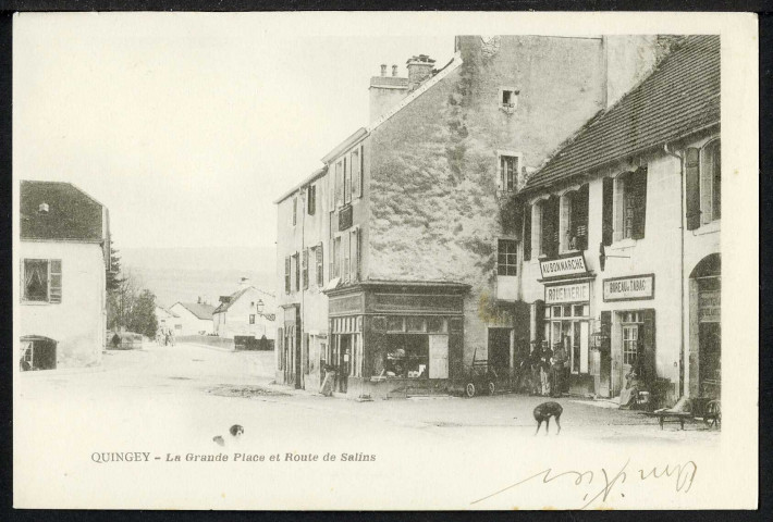 La grande place et la route de Salins