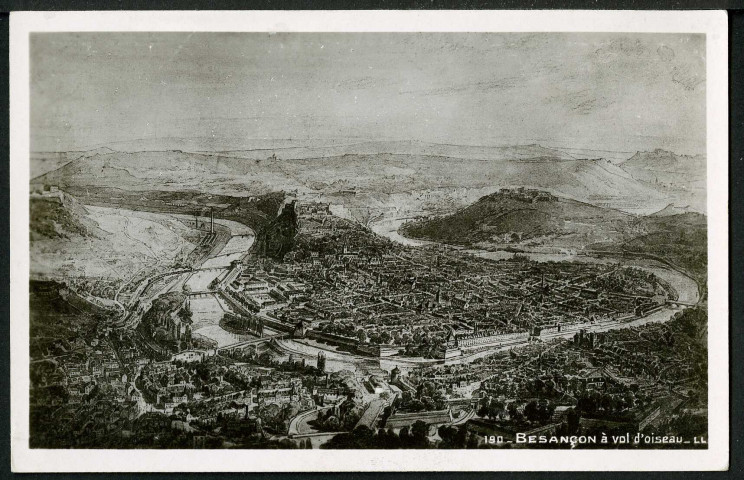 Vue générale de Besançon d'après une aquarelle exécutée en 1910 par M. Boutterin architecte