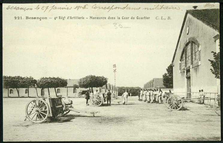 4e régiment d'artillerie, manoeuvres