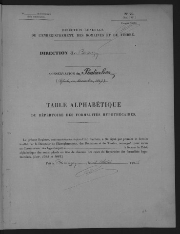 Copie conforme faite en 1938