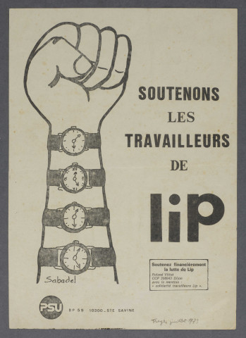 Soutenons les travailleurs de LIP
