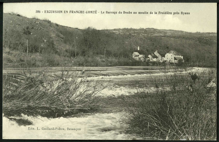 Le barrage du Doubs au moulin de la Froidière