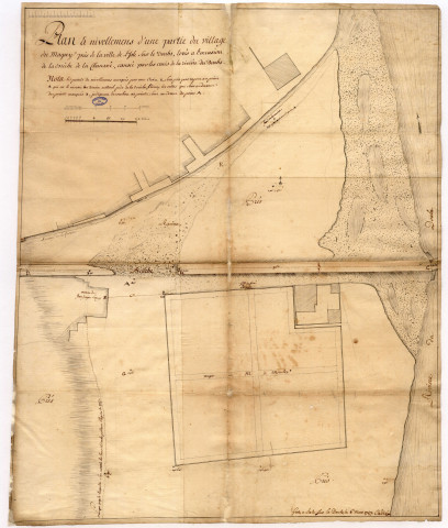 Plan et nivellements d'une partie du village de Magny