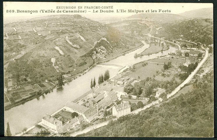 Vallée de Casamène, le Doubs, l'île Malpas et les forts