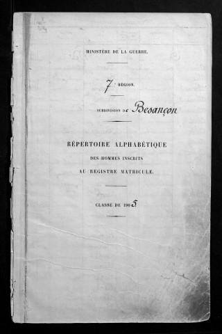 Table alphabétique