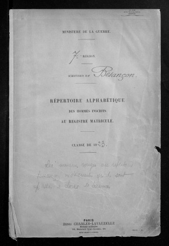 Table alphabétique