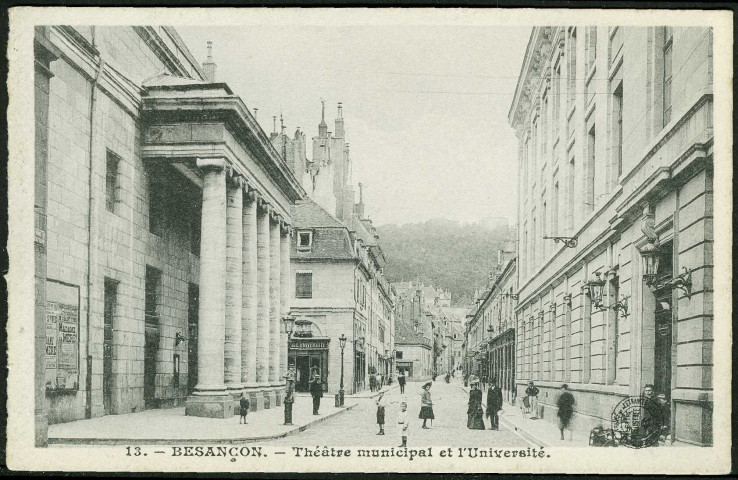 Vue du théâtre municipal, rue Mégevand