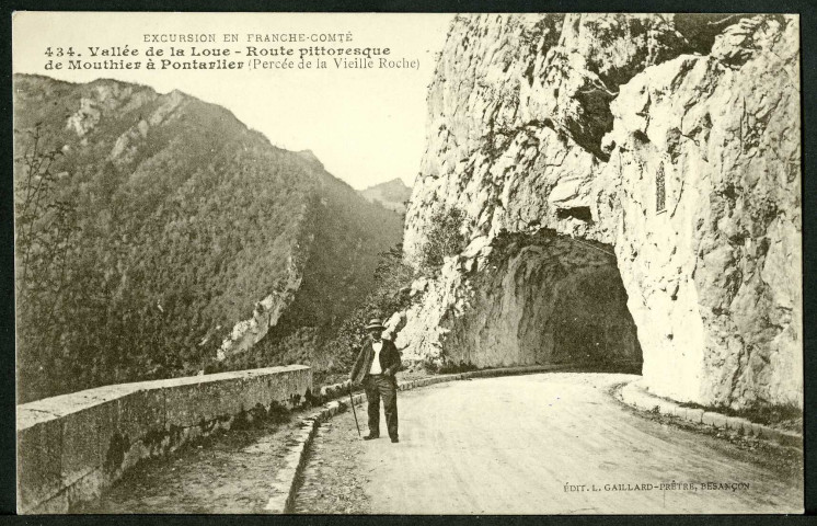 Route pittoresque de Mouthier à Pontarlier, percée de la Vieille Roche