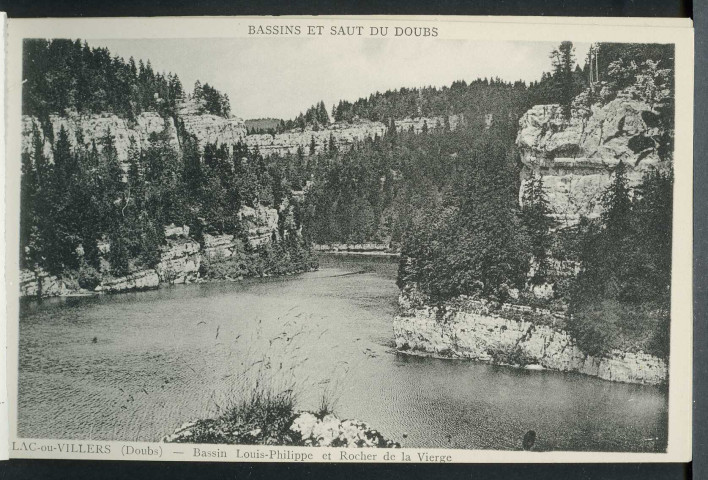 Lac-ou-Villers (Doubs). Bassin Louis-Philippe et rocher de la Vierge