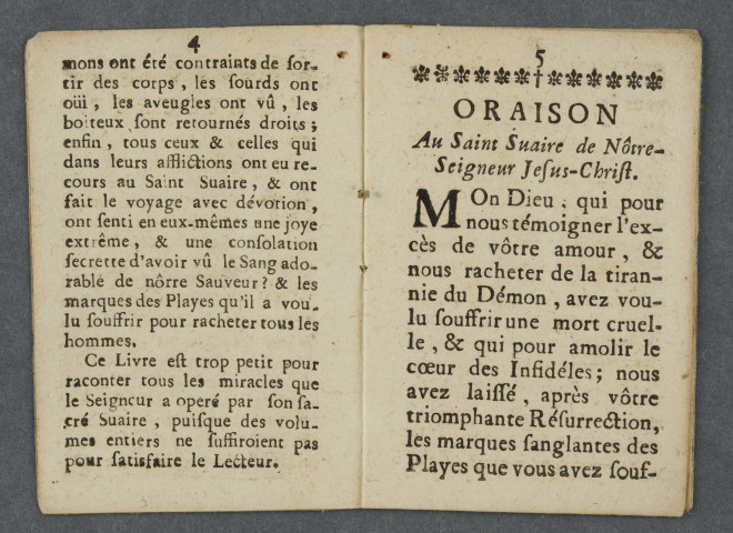 Sur livret d'oraisons