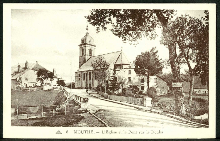 L'église et le pont sur le Doubs