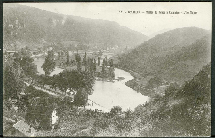 Vallée du Doubs à Casamène, l'île Malpas