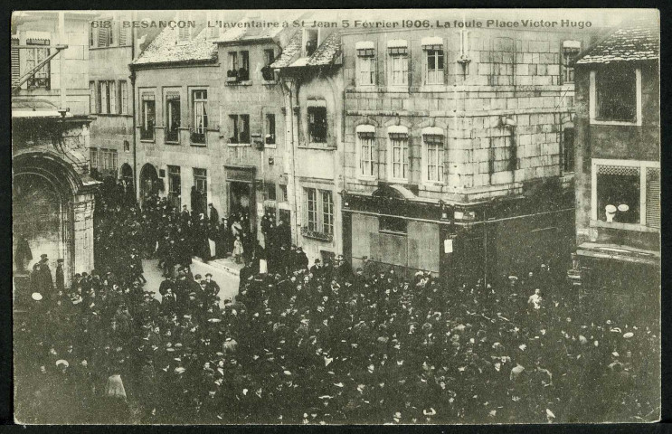 L'inventaire à Saint-Jean le 5 février 1906, la foule place Victor Hugo