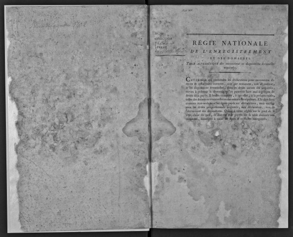 Table des successions acquittées