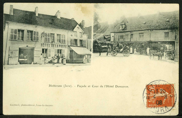 Façade et cour de l'hôtel Dongevin