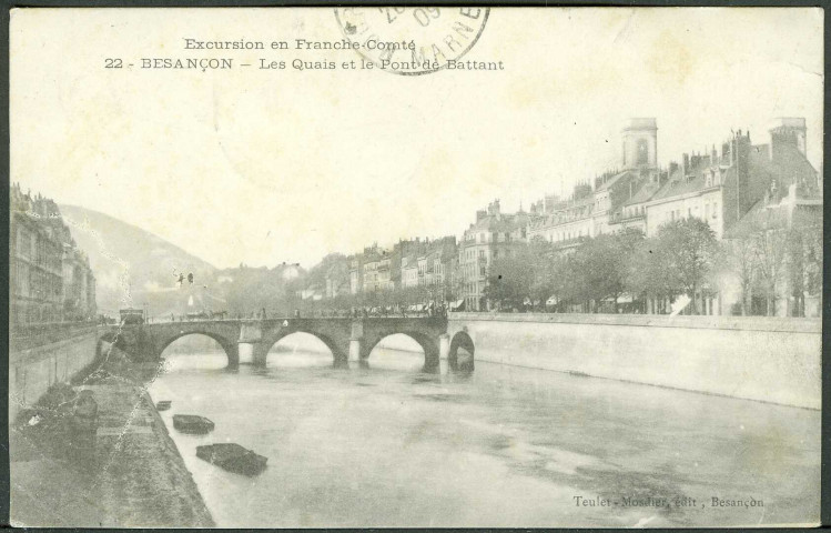 Les quais et le pont Battant en amont du pont Battant