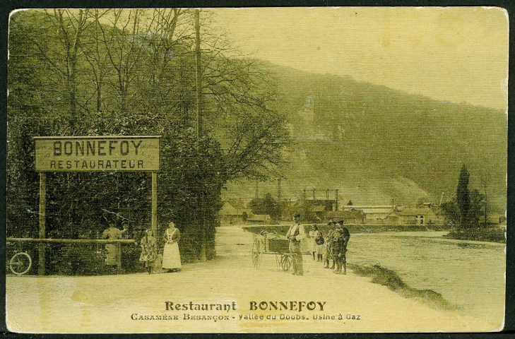 Restaurant Bonnefoy. Casamène Besançon. Vallée du Doubs. Usine à gaz