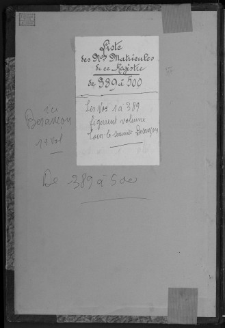 Volume 1, nos 389 à 500