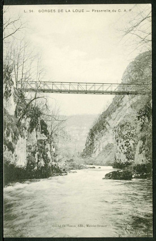 Gorges de la Loue. Passerelle du C.A.F.