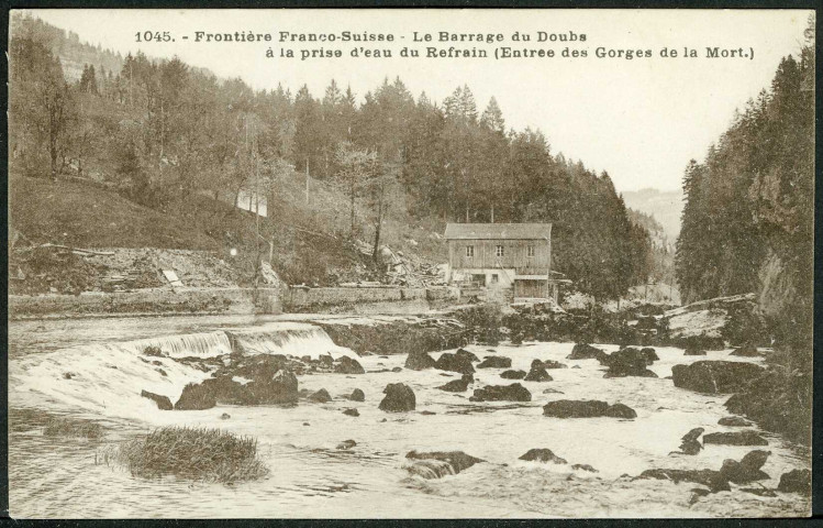 Le barrage du Doubs à la prise d'eau du Refrain