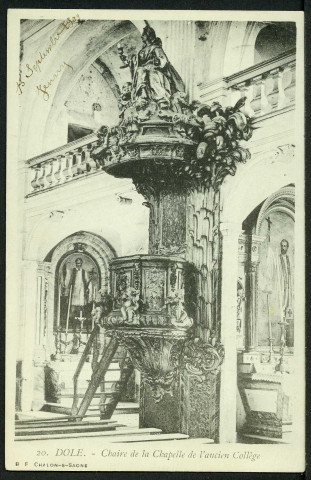 Chaire de l'ancienne chapelle du Collège